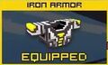 Iron Armor: 3400 coins, 71 shields, middle defense.