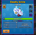 Deadly Icicle being viewed in the Armory