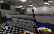 The Blue Block reception desk.