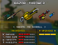 The original form of the Razor Thrower. It was replaced by the current Razor Thrower in the 8.3.0 update. It appeared as a regular and yellow razor thrower.