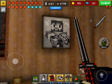 Pixel Man's portrait in the Farm level.